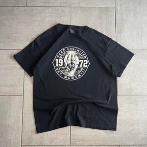 Black Ecko Unltd. tee with white and gold rhinoceros graphic